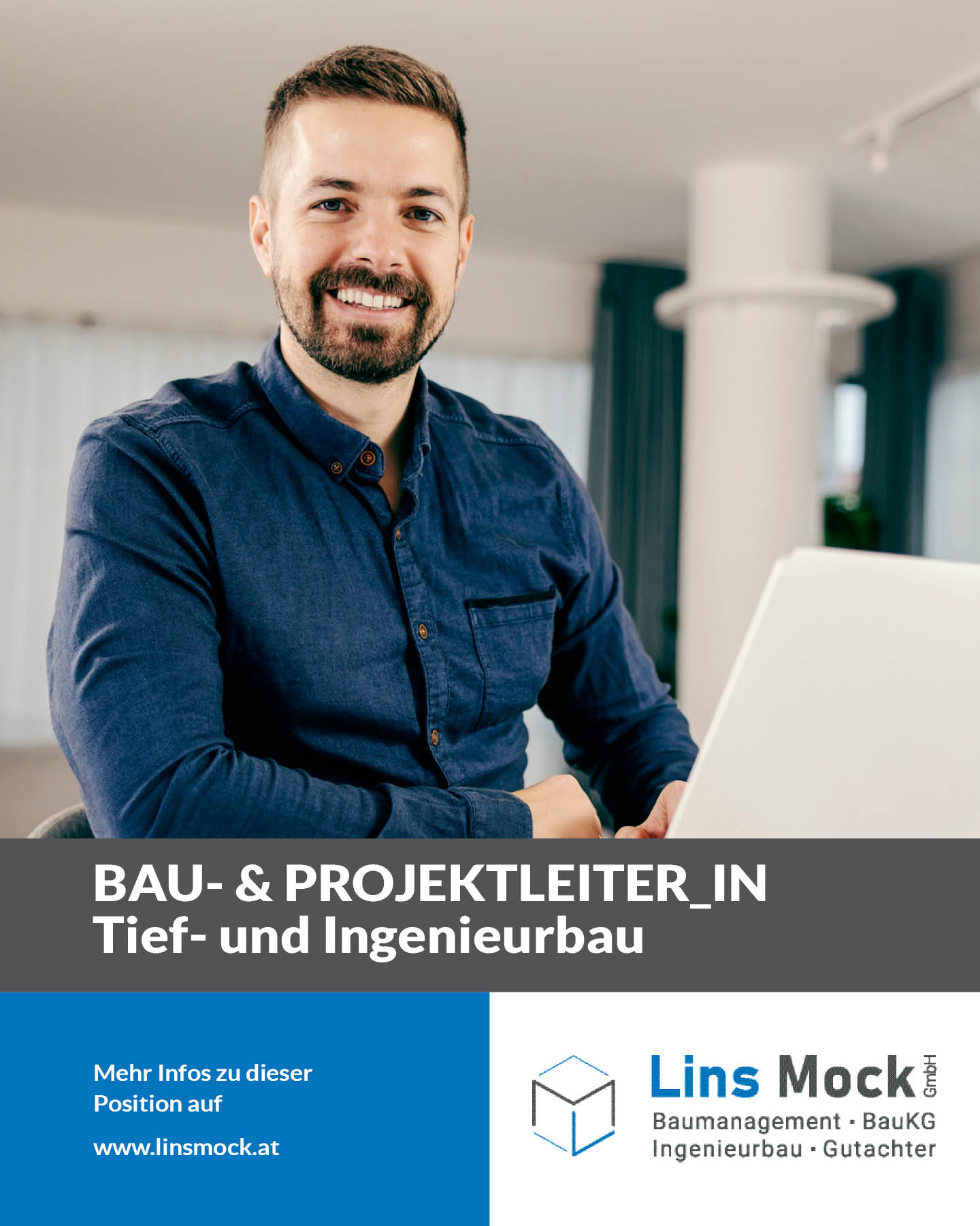 Stellenanzeige Lins Mock GmbH Bau- & Projektleiter_in Tief- und Ingenieurbau
